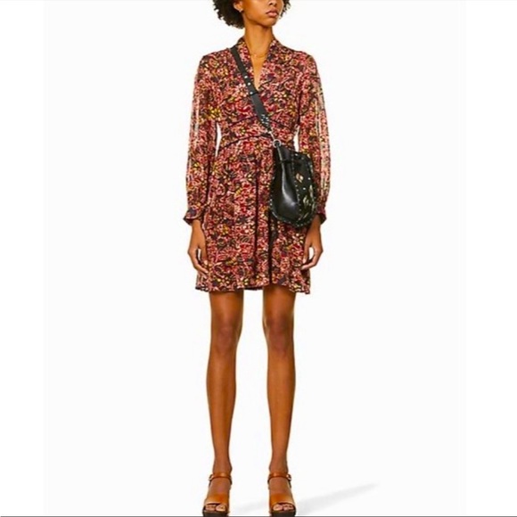 House Of Harlow 1960 Wallis Rust Peasant Western Style Smocked Dress Size XS - Picture 12 of 12